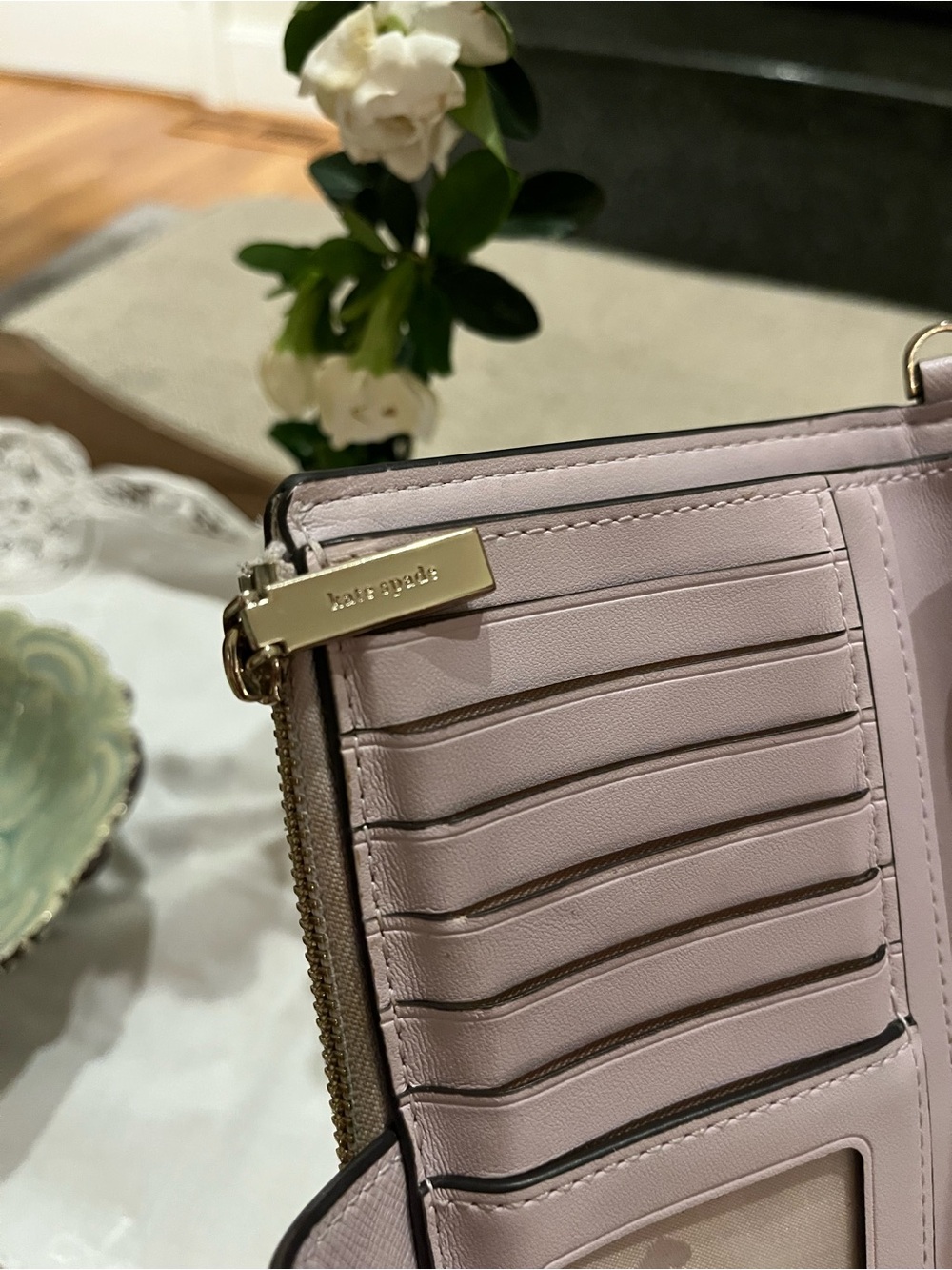 kate spade Pale Pink Saffian Wallet - Picture 6 of 10